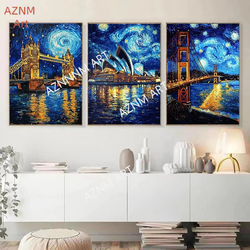 Vintage Abstract Landscape Pos – Home Decor New York Bewertung und Preis