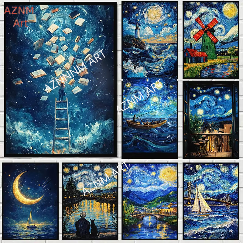 Vintage Abstract Landscape Pos – Home Decor New York Bewertung und Preis
