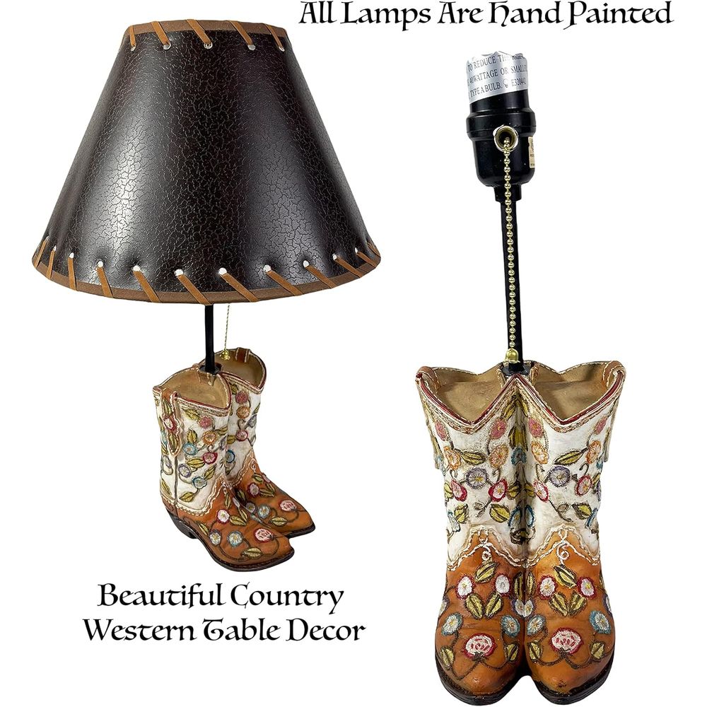 Western Cowboy Boot Table Lamp – Home Decor Living Bewertung und Preis