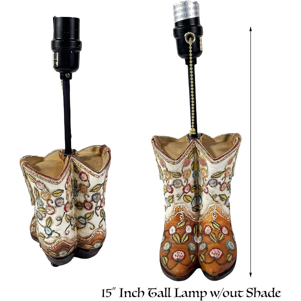 Western Cowboy Boot Table Lamp – Home Decor Living Bewertung und Preis